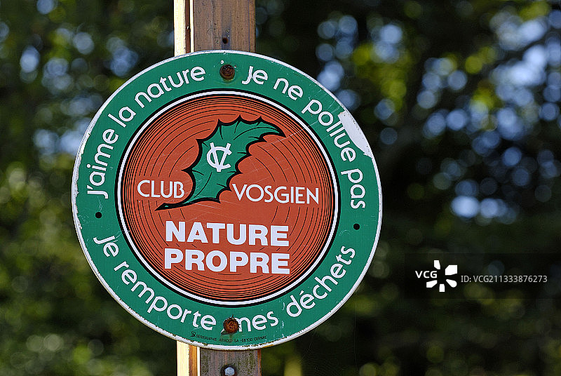 保持自然清洁标志，上莱茵省，法国图片素材