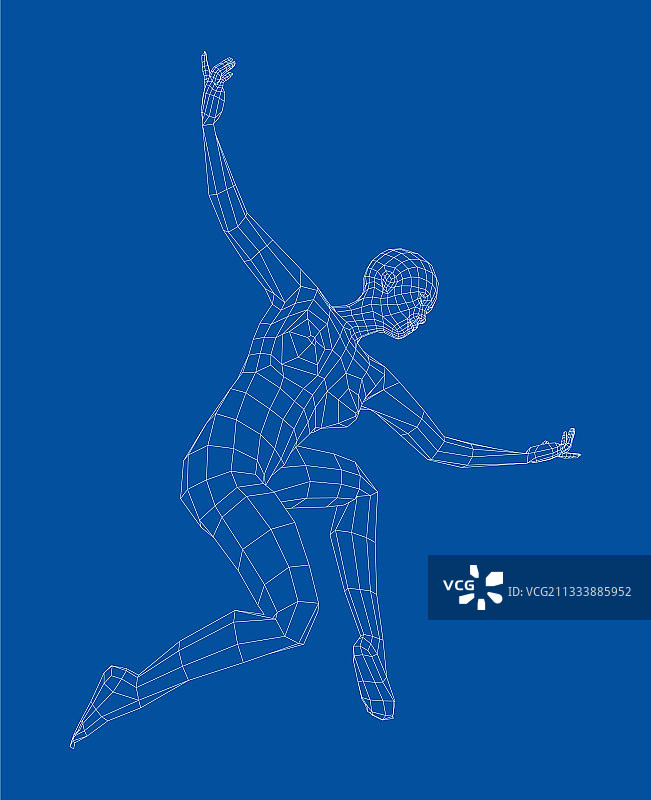 舞蹈姿势的线框芭蕾舞演员图片素材