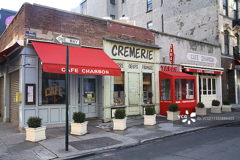 纽约街区的法国商店图片素材