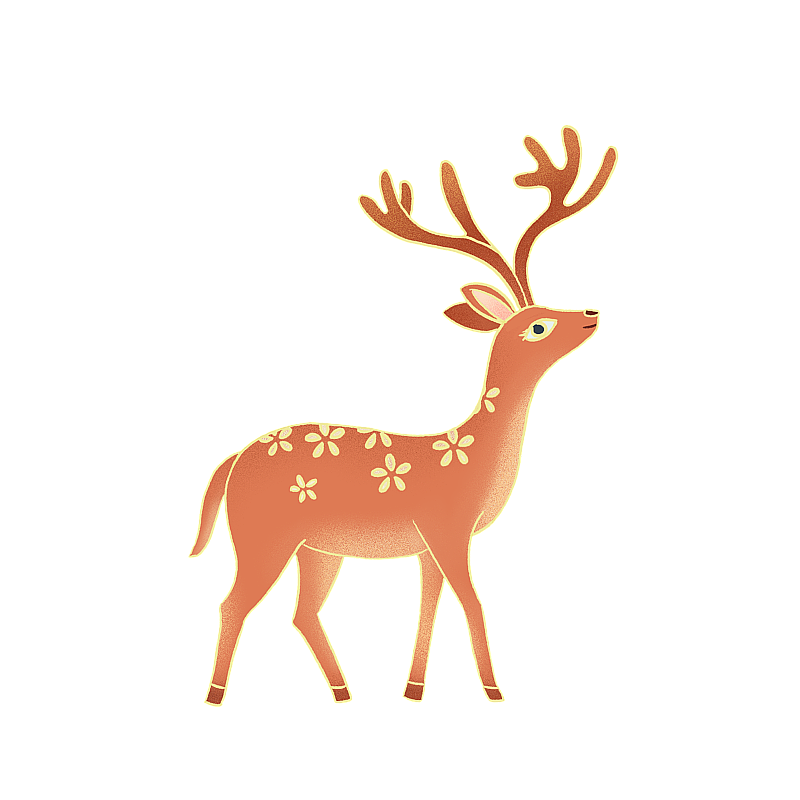 梅花鹿,白色,艺术,驯鹿,圣诞节,插画,森林,哺乳纲,可爱的图片素材