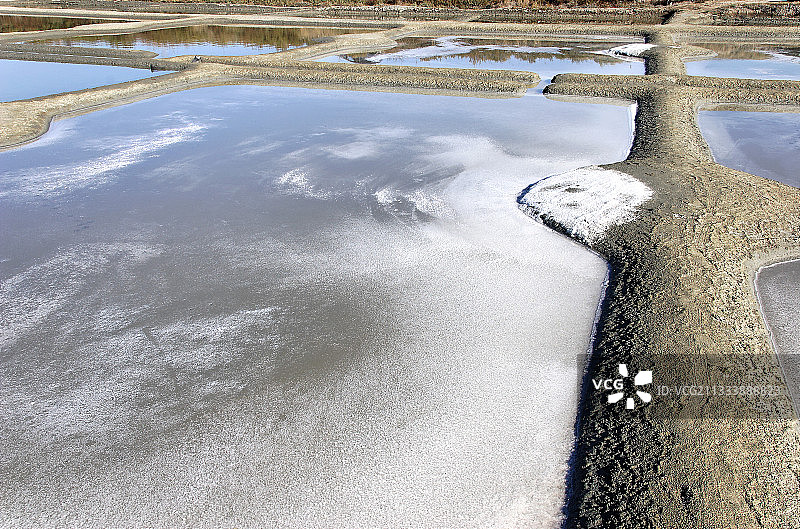 法国盖朗德盐田蒸发地貌图片素材