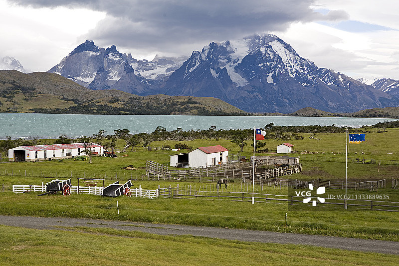托雷德尔潘恩国家公园的农场，智利巴塔哥尼亚图片素材