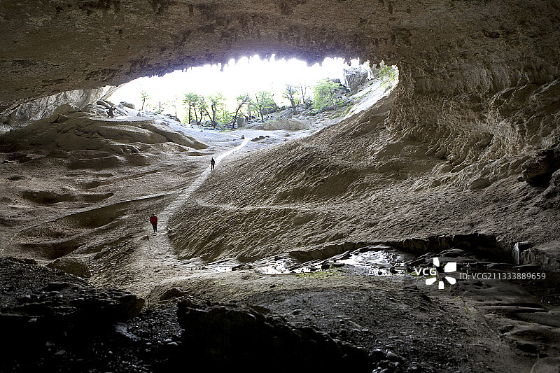 在智利巴塔哥尼亚发现大地懒的洞穴图片素材