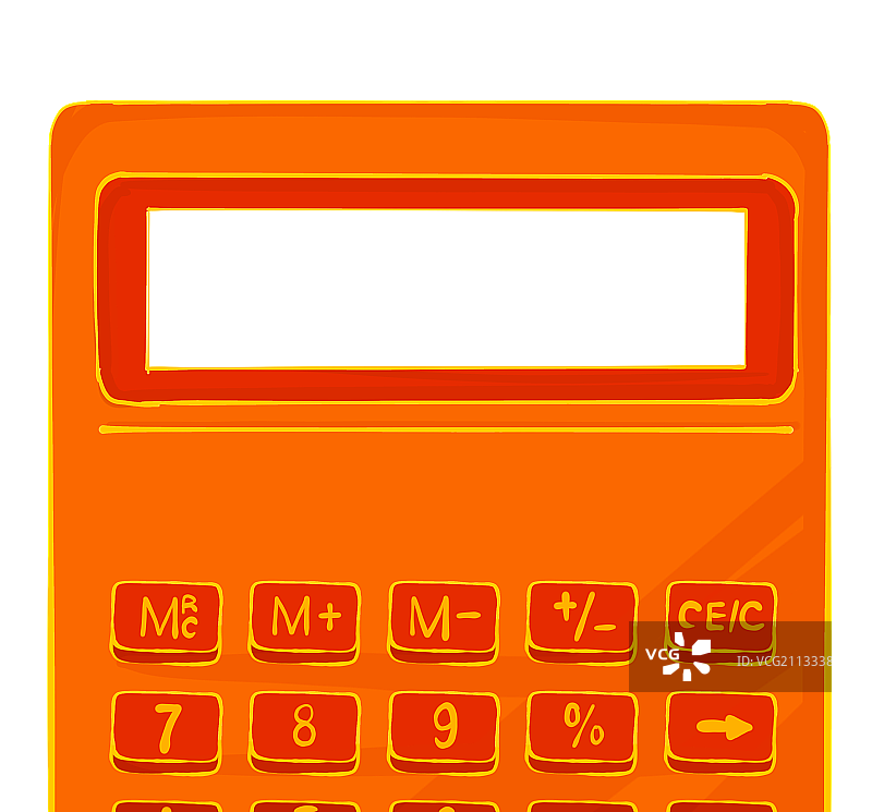 手绘插画金融元素计算器与金币图片素材