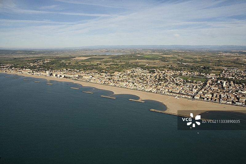 地中海瓦尔拉斯海滩一角图片素材