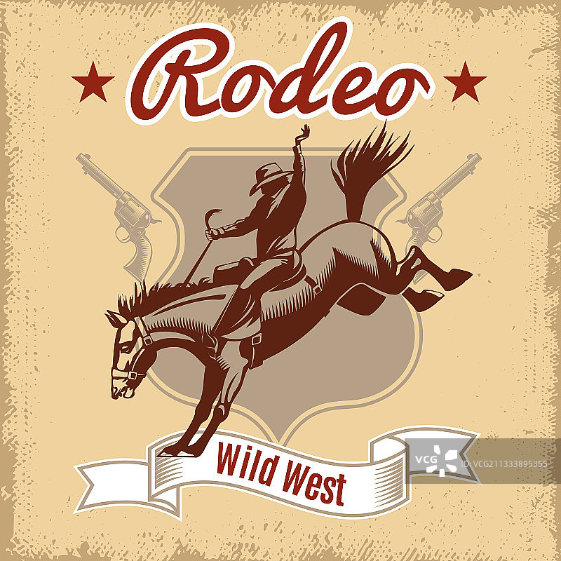 狂野西部牛仔竞技模板图片素材