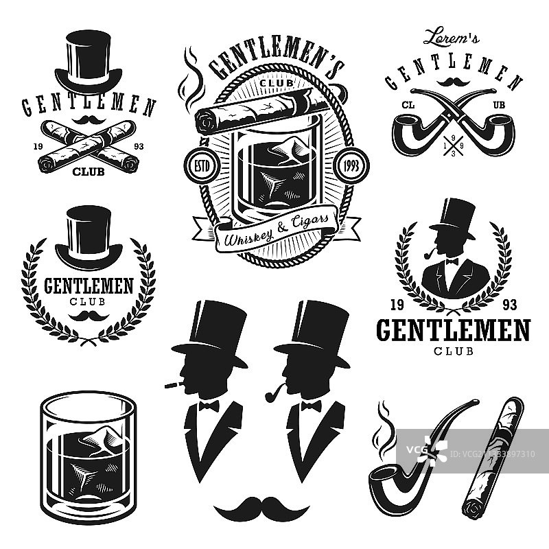 复古绅士标志元素素材图片素材