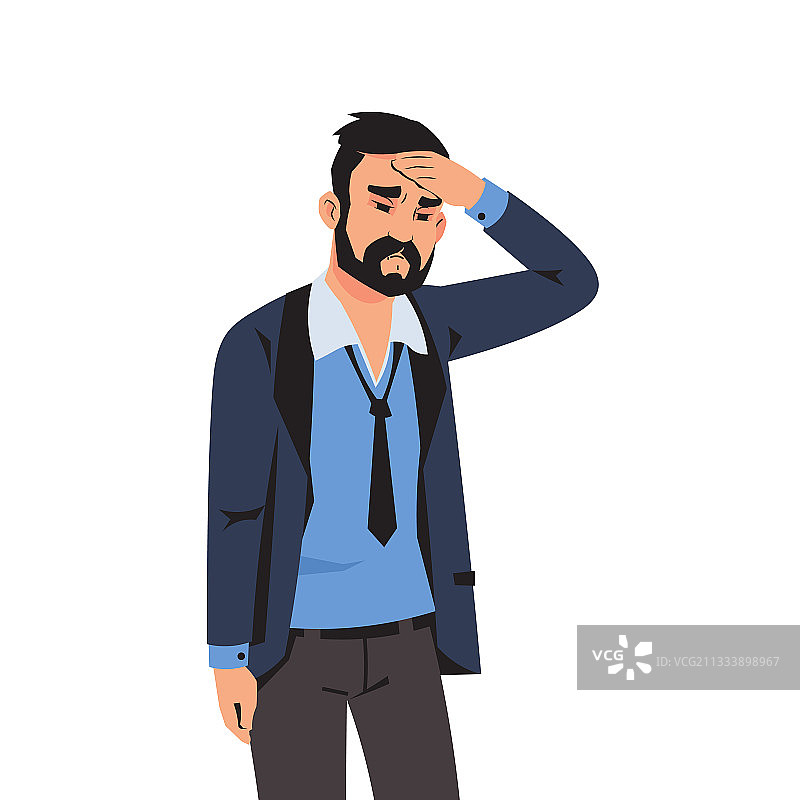 悲伤的男人头痛抑郁图片素材