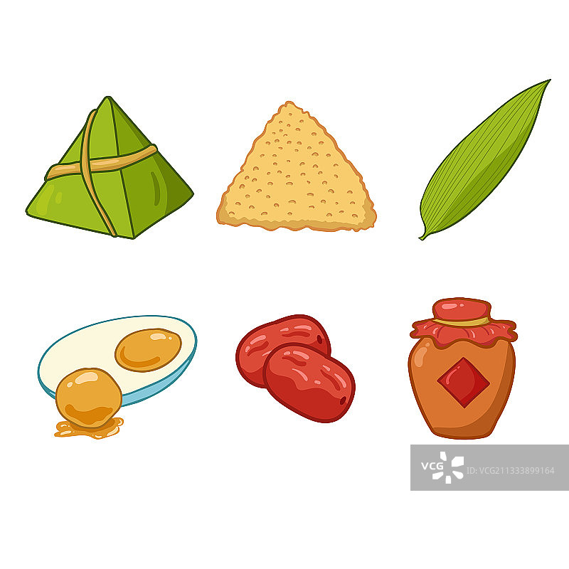端午节粽子雄黄酒插画素材集合图片素材