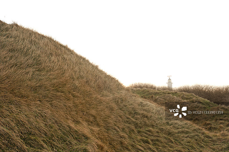法国加来格里尼角沙丘和灯塔图片素材