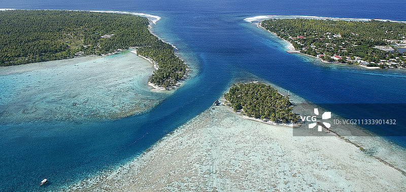 阿瓦托鲁通道，兰吉罗阿环礁，法属波利尼西亚图片素材
