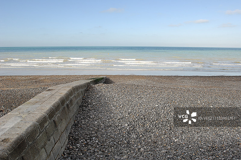法国迪耶普芒什的石堤图片素材