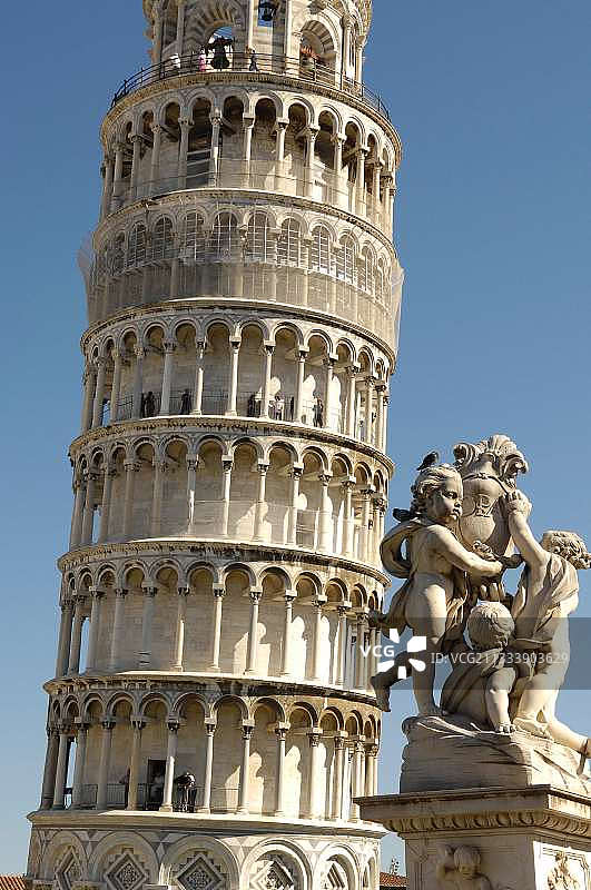 意大利托斯卡纳的比萨斜塔图片素材