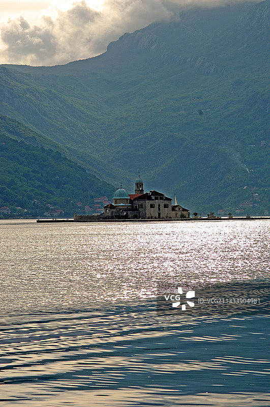 科托尔亚得里亚海黑山圣乔治岛湾图片素材