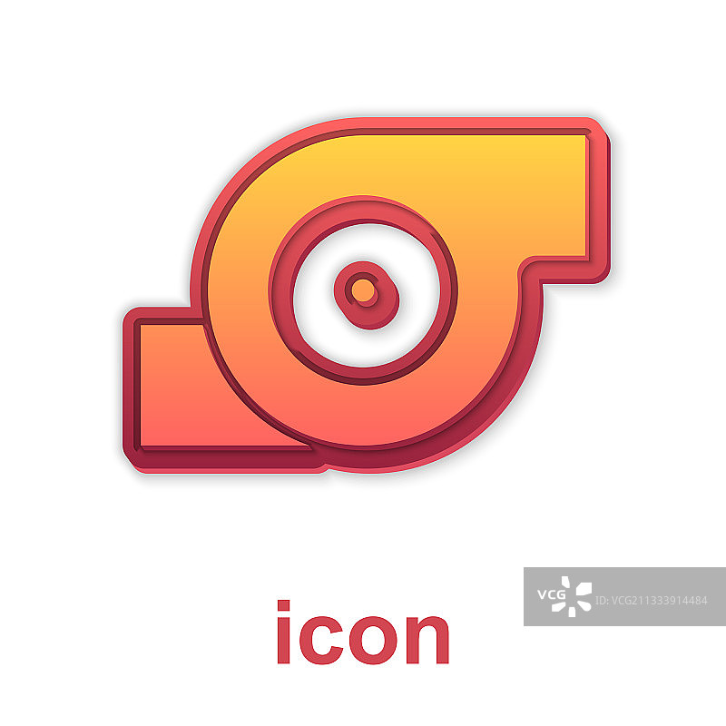 金色汽车涡轮增压器图标图片素材