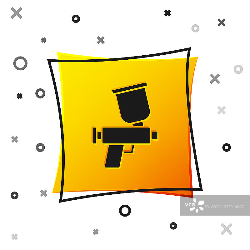 白色背景上的黑色喷漆枪图标图片素材