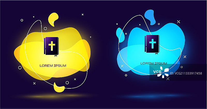 黑色背景上的黑色圣经书本图标图片素材