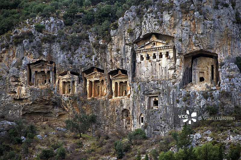土耳其考诺斯山区建造的希腊坟墓图片素材