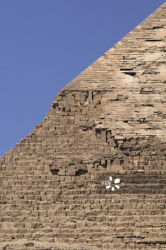 埃及吉萨哈夫拉金字塔顶部图片素材