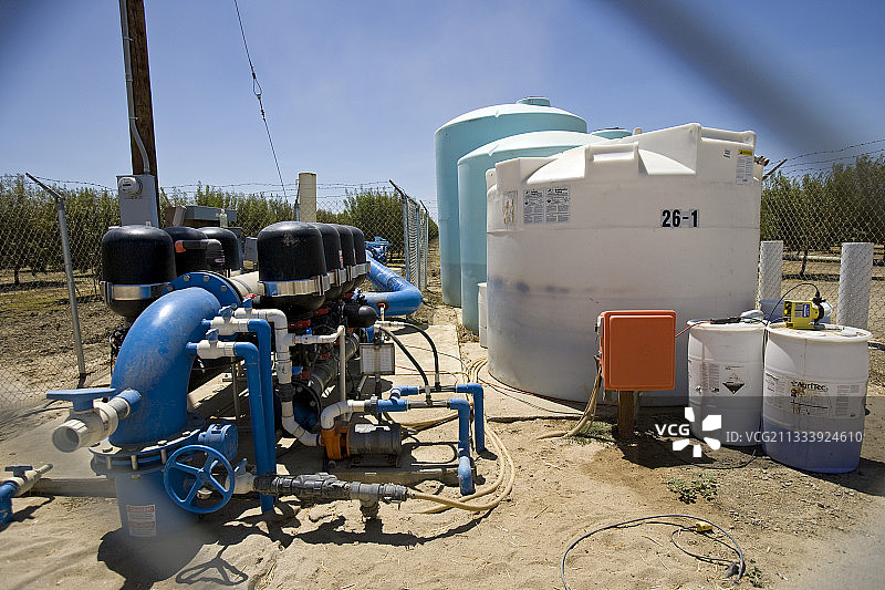 加利福尼亚州美国化肥水泵站和水箱图片素材