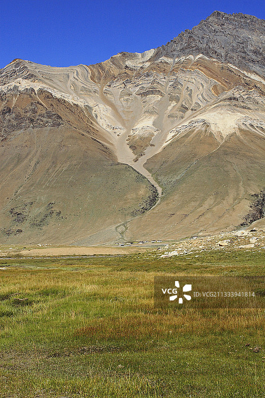 印度赞斯卡山脉的高山谷图片素材