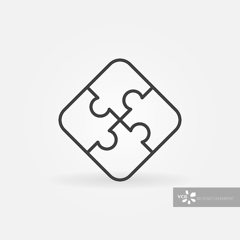 四块拼图线性概念图标图片素材