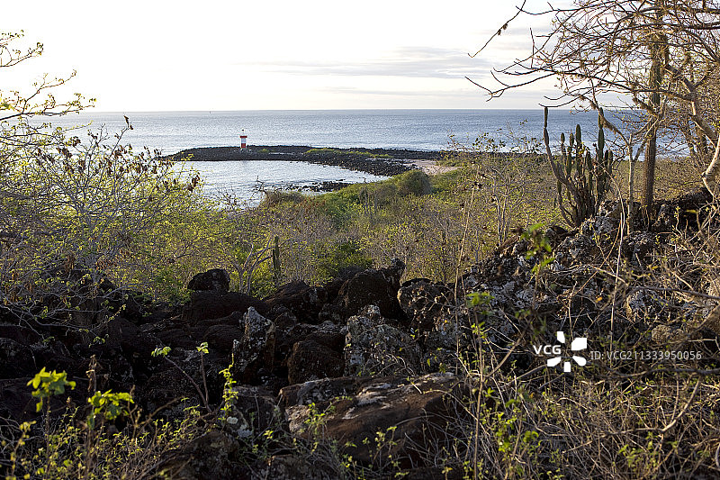 加拉帕戈斯群岛圣克里斯托瓦尔岛海岸水坝图片素材