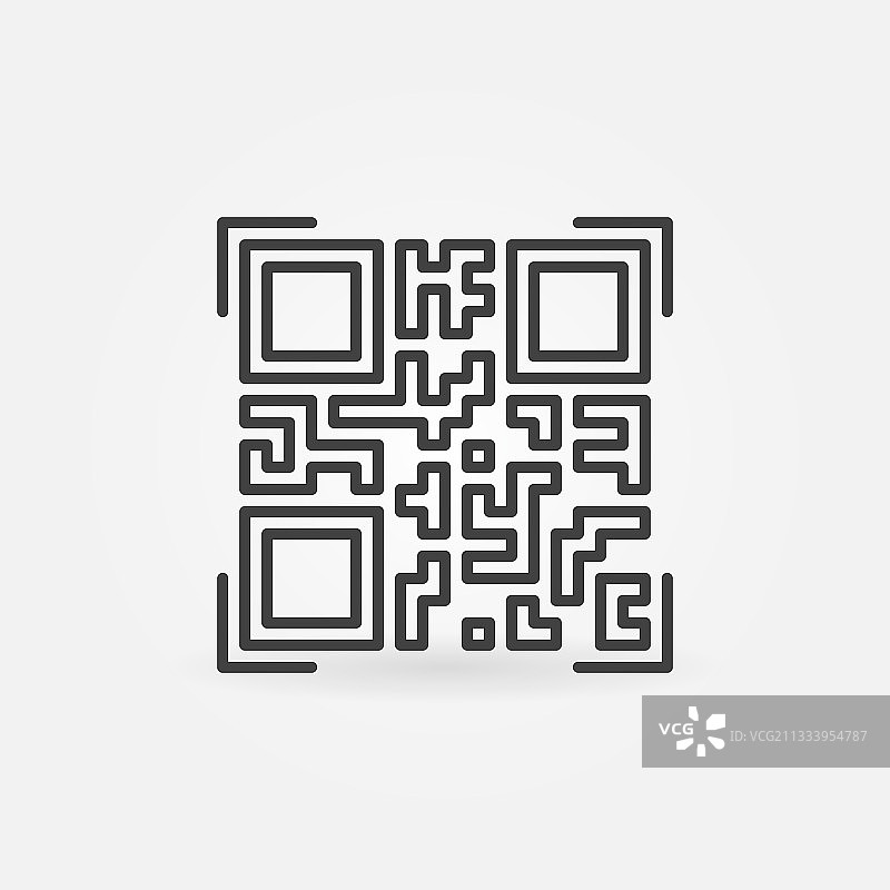 快速响应码线性图标QR图片素材