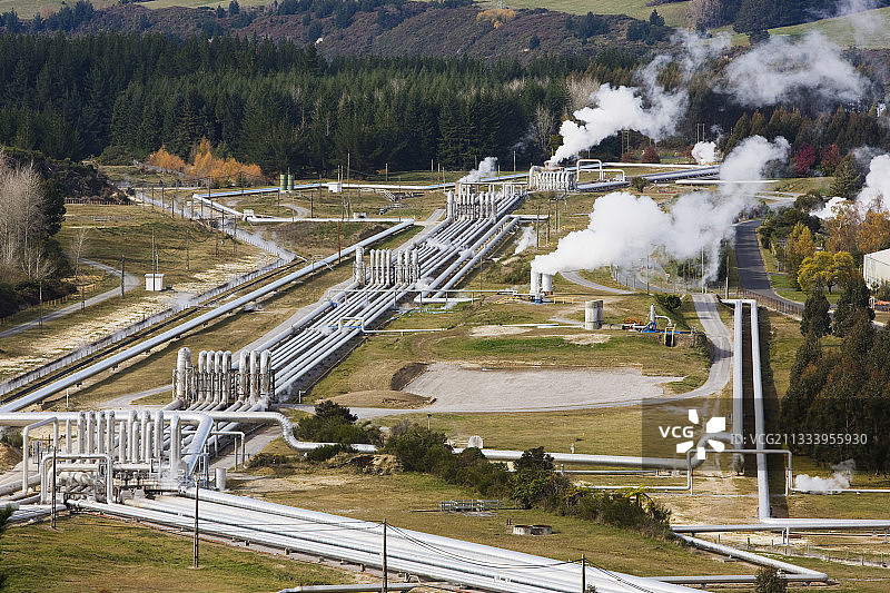 怀拉基地热发电站，新西兰图片素材