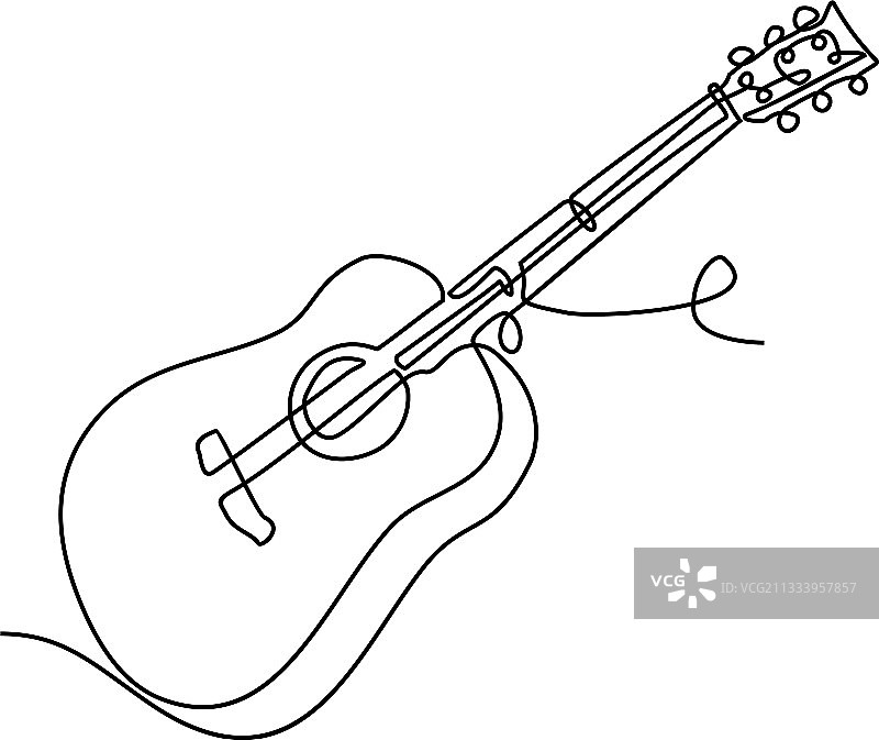 音乐弦乐吉他单线绘画图片素材