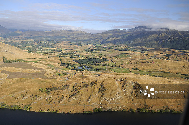 新西兰南岛皇后镇鸟瞰图图片素材