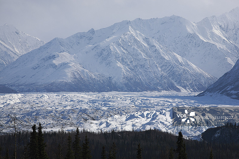 阿拉斯加格伦公路沿线的马塔努斯卡冰川图片素材