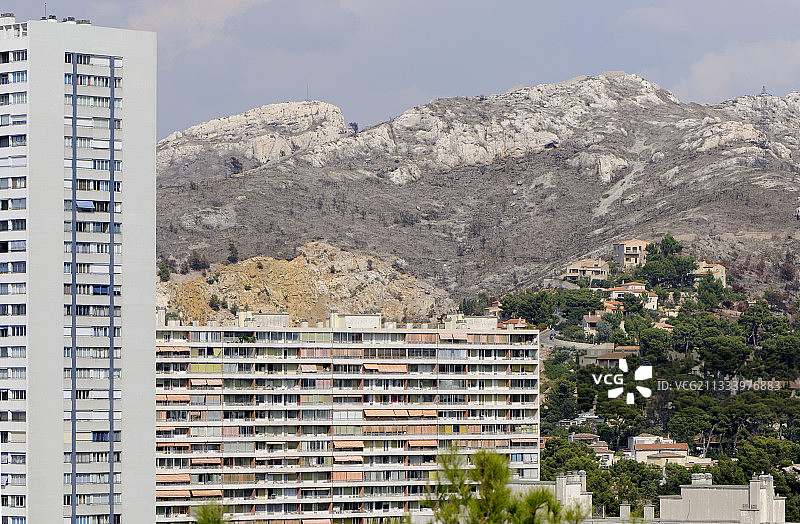 2009年7月马赛火灾的痕迹图片素材