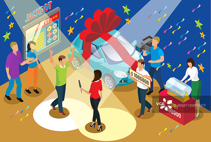 2.5D彩票中奖概念图片素材