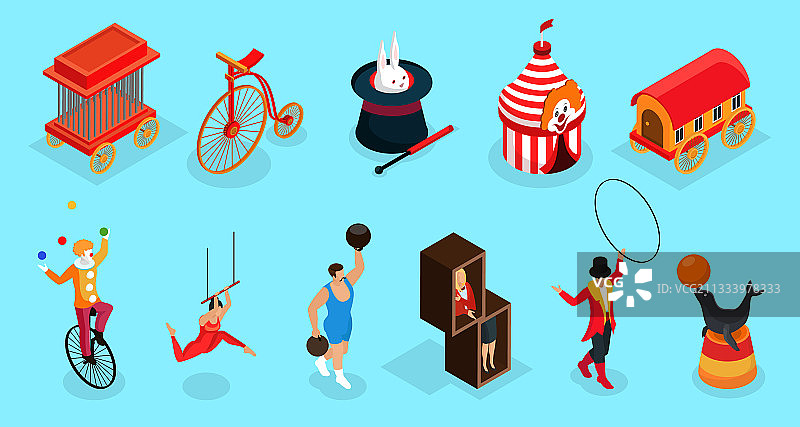 2.5D马戏团元素合集图片素材