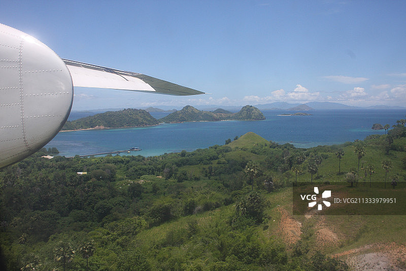印度尼西亚弗洛勒斯岛科莫多国家公园鸟瞰图图片素材