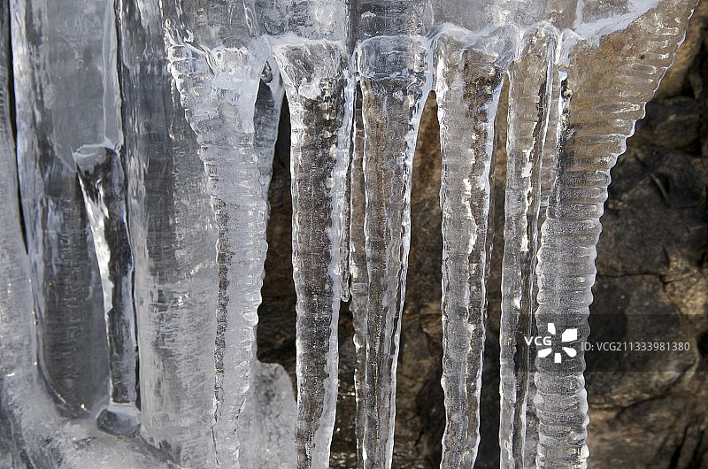 冬季梅热沃-上萨瓦省附近的冰雕图片素材