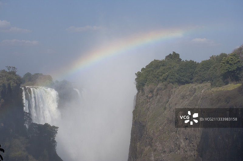 津巴布韦维多利亚瀑布和彩虹图片素材