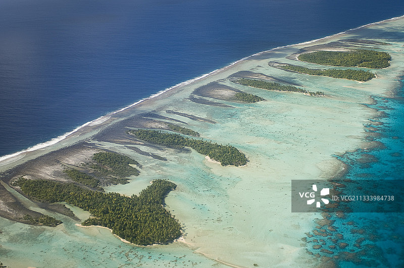 兰吉罗阿环礁法属波利尼西亚航拍图图片素材