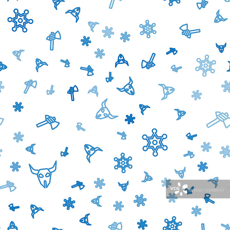 水牛头骨、六芒星和警长图片素材