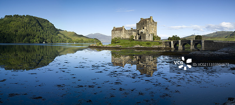 苏格兰高地艾琳多南城堡和杜伊奇湖图片素材