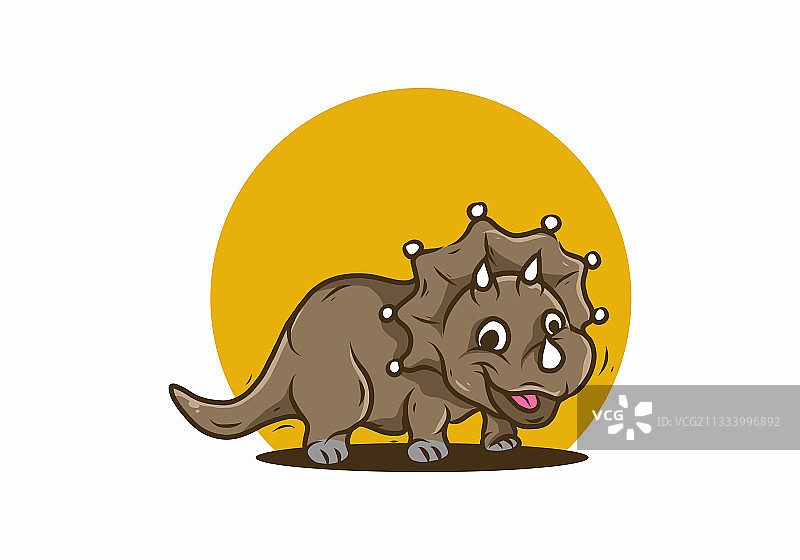 可爱的微笑三角龙图片素材