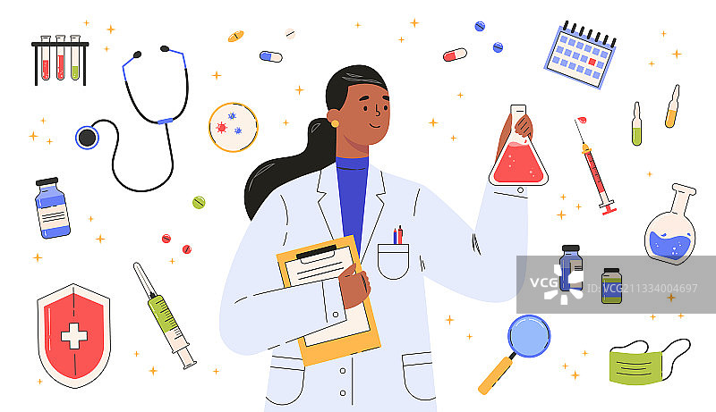 疫苗探索概念医疗物品图片素材