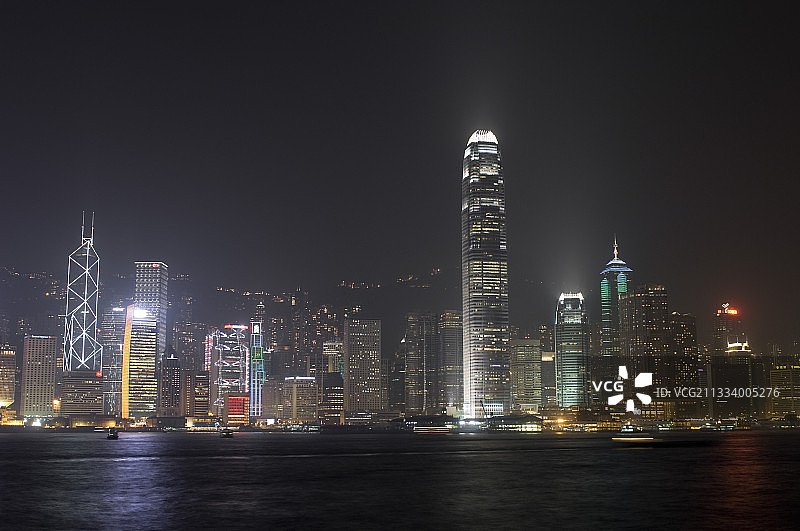 中国香港海滨夜景建筑图片素材