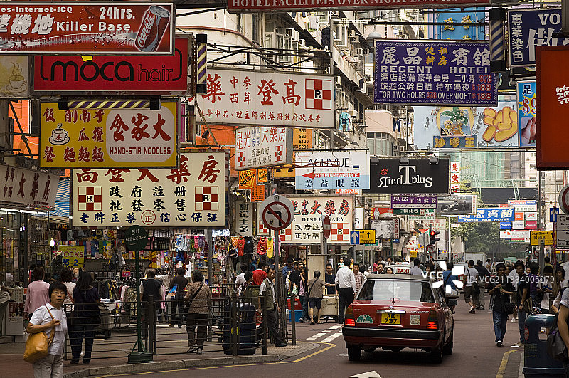 香港九龙旺角花园街图片素材