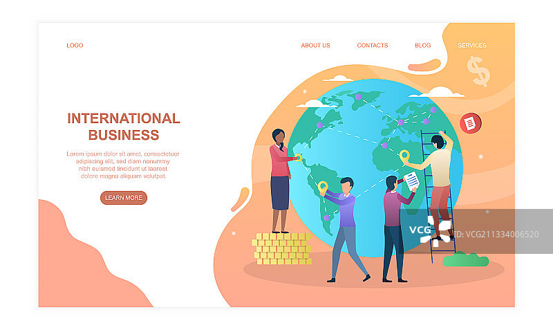 男性和女性角色正在工作图片素材