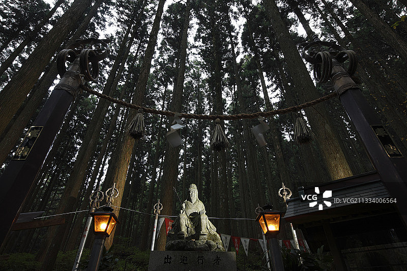 熊野古道穿过峰山，是日本修验道信徒的圣山图片素材