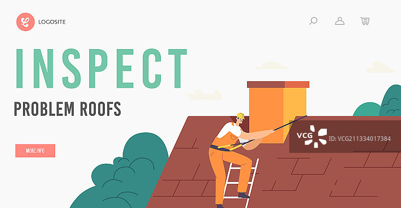 工人检查问题页面模板图片素材