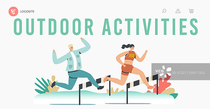 户外活动着陆页模板图片素材