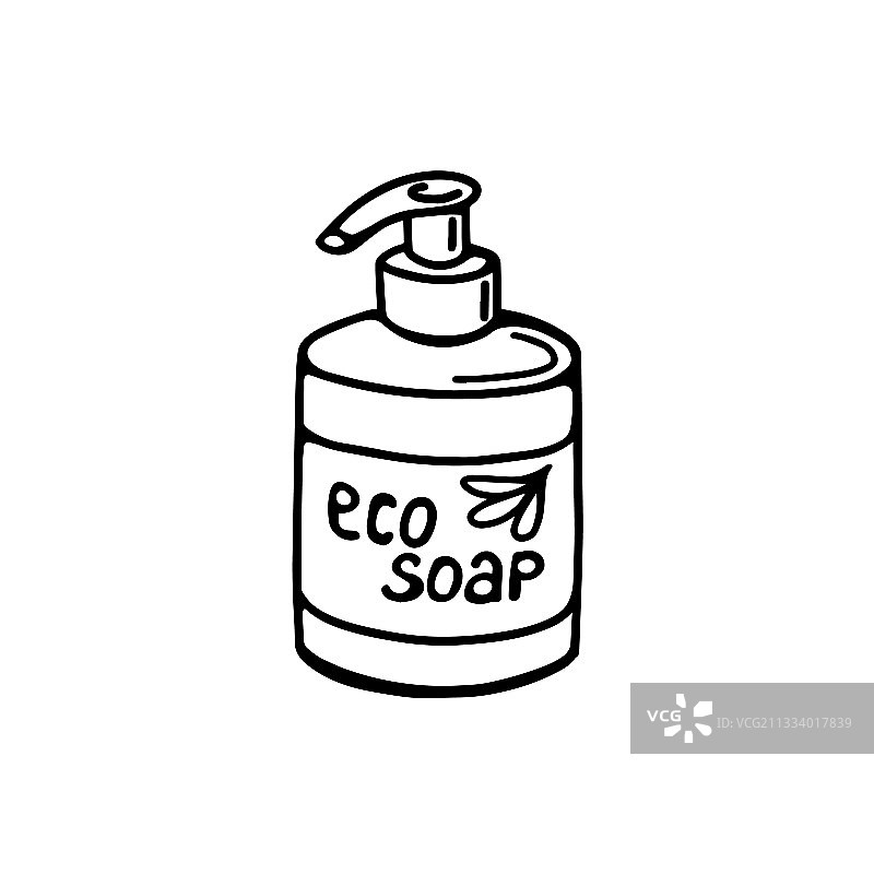 涂鸦风格的液体皂包装图片素材
